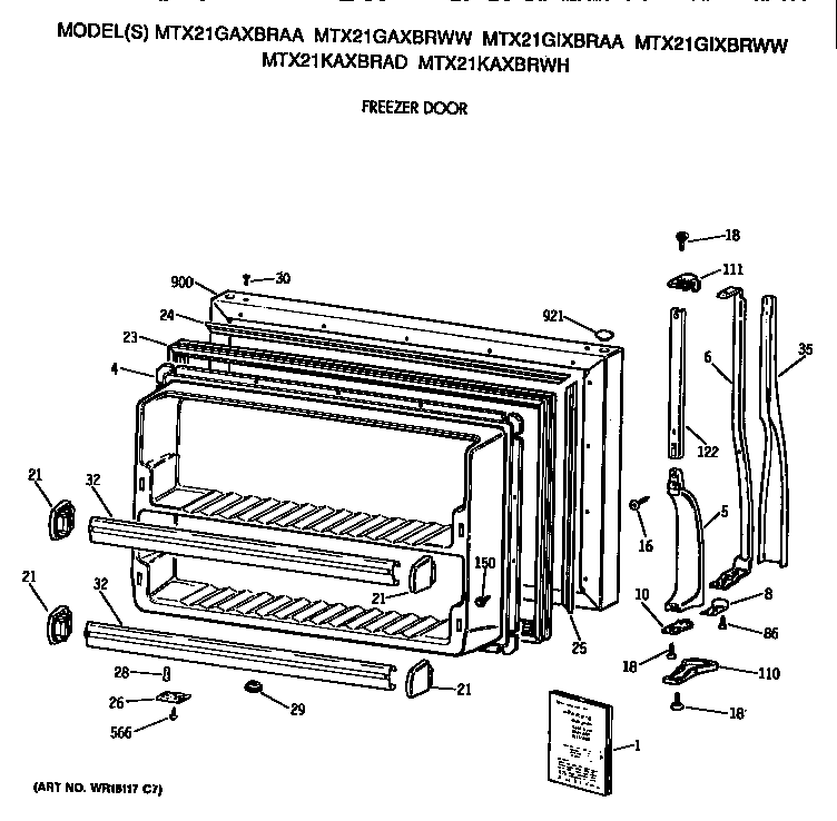 Freezer door