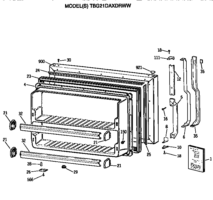 Freezer door