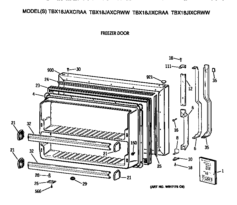 Freezer door