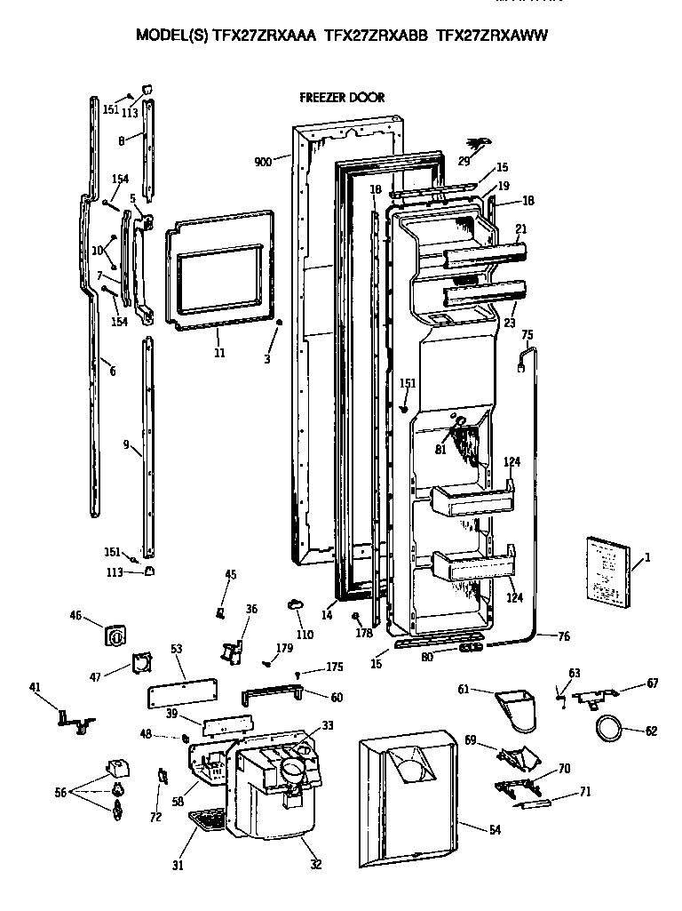 Freezer door