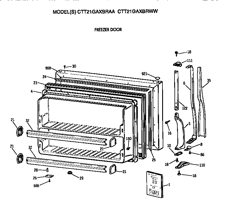 FREEZER DOOR