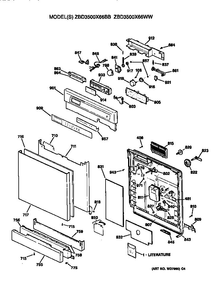Front/control panel