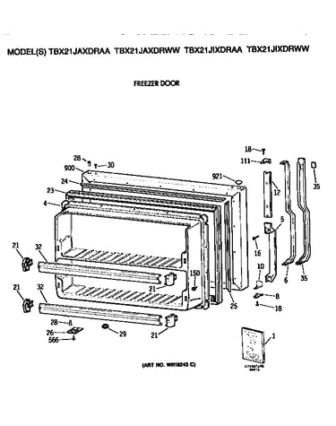 Freezer door