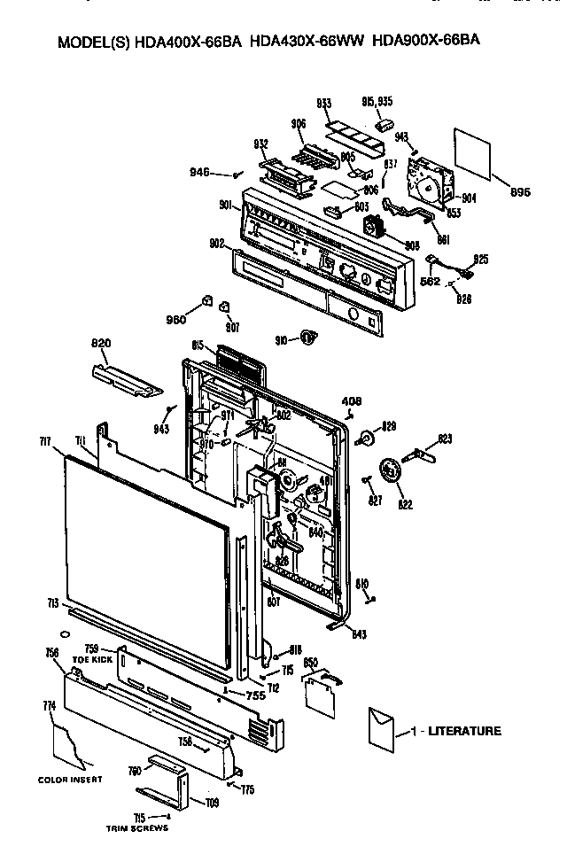 Front/control panel