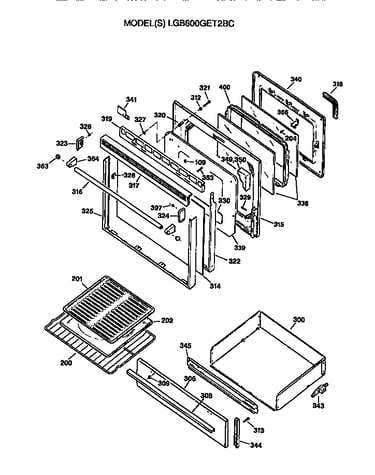 Oven door and broiler
