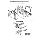 GE DWLR473GT0AA cabinet front, gas valve and burner diagram