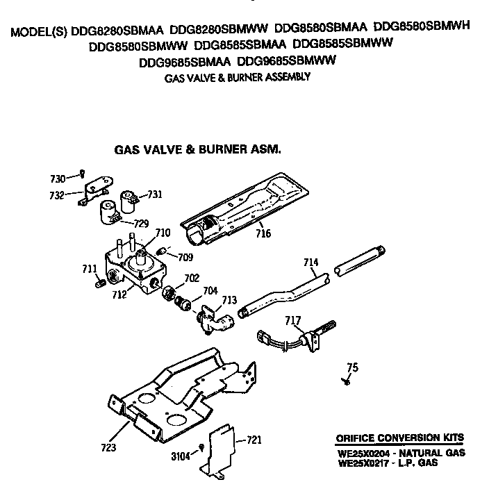 Gas valve and burner