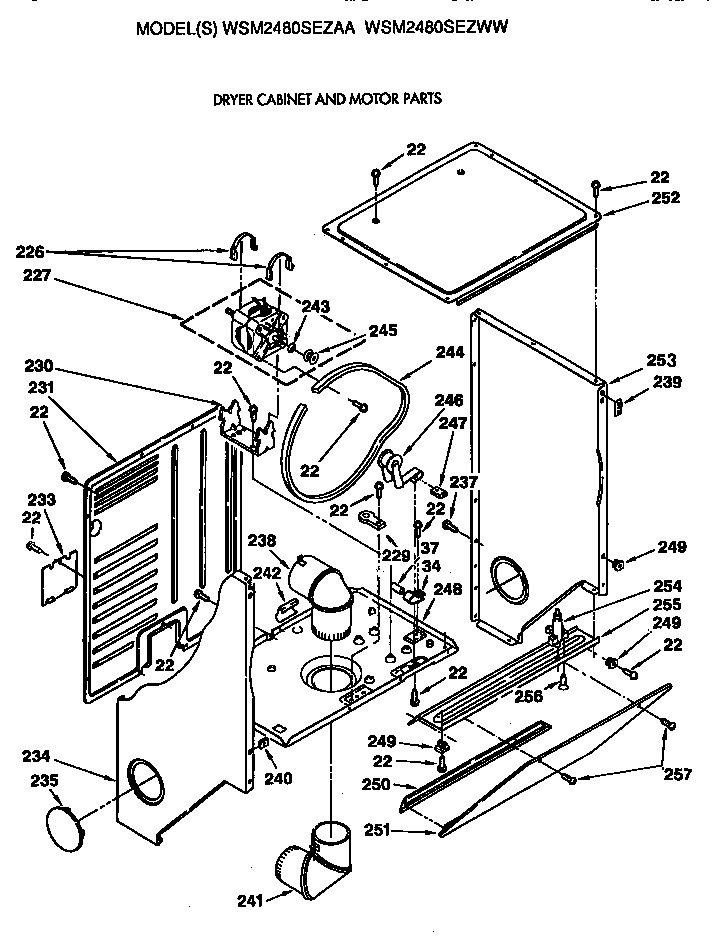 DRYER CABINET AND MOTOR