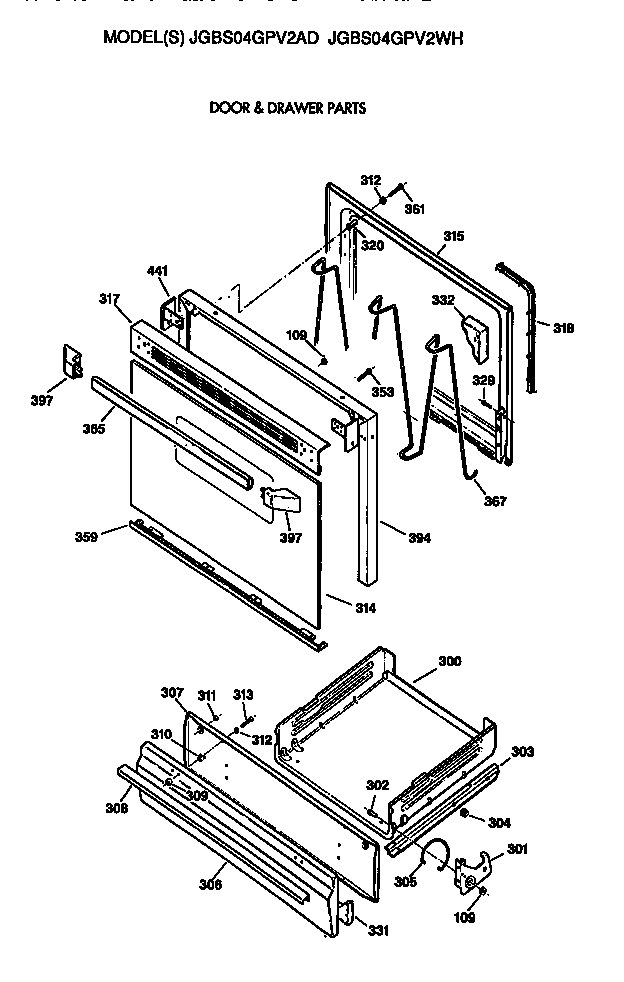 OVEN DOOR AND BROILER