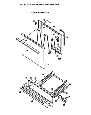 Oven door and broiler