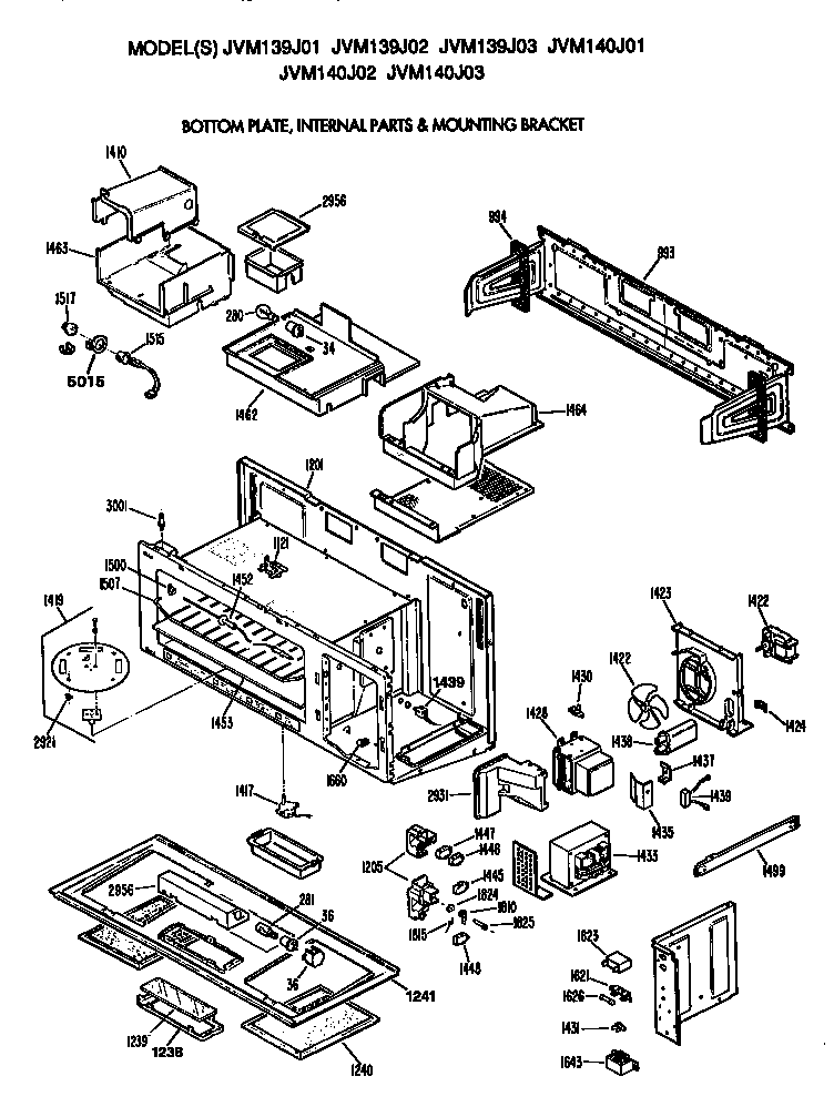 Bottom plate/internal parts/mounting brkt
