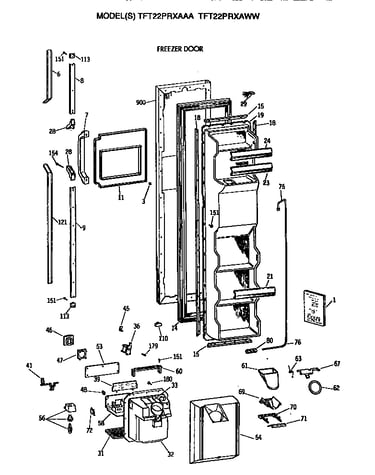 Freezer door