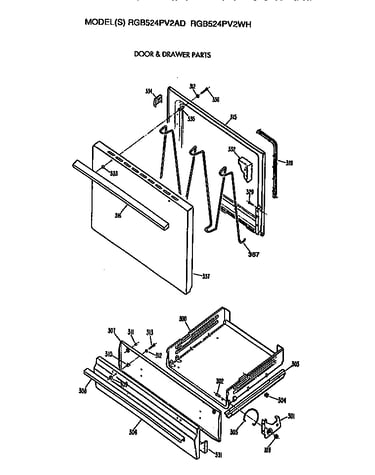 Oven door and broiler