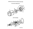 GE BJLR473ET0WW drum, heater, blower and drive diagram