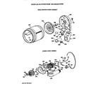 GE BJLR473GT0WW drum, blower and drive diagram
