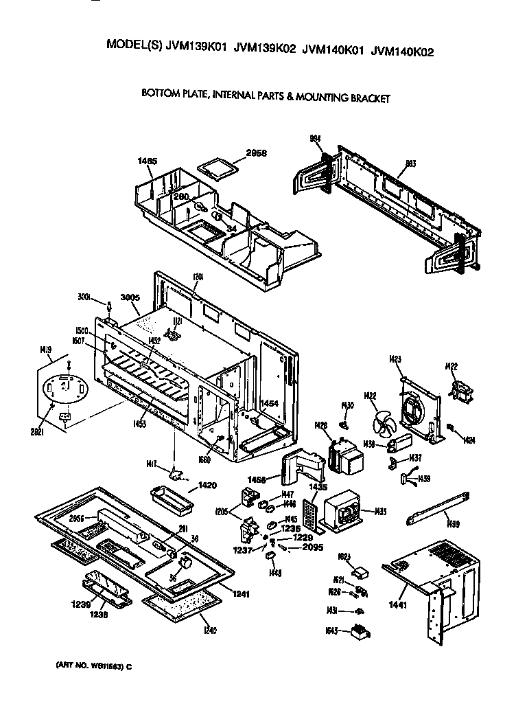 Bottom plate/internal parts/mtg brkt