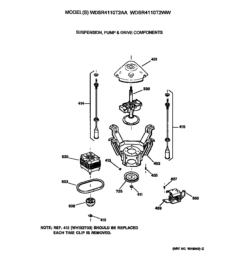 Suspension, pump and drive