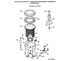 GE WJXR2080T2AA tub, basket and agitator diagram