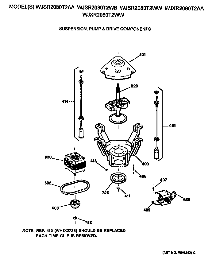 Suspension, pump and drive