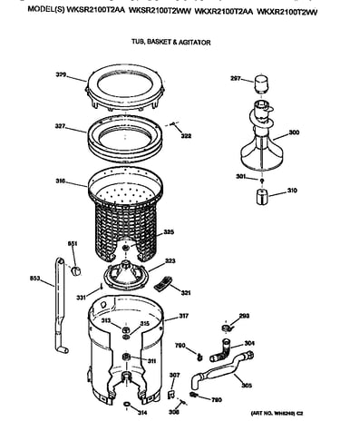 Tub,basket and agitator
