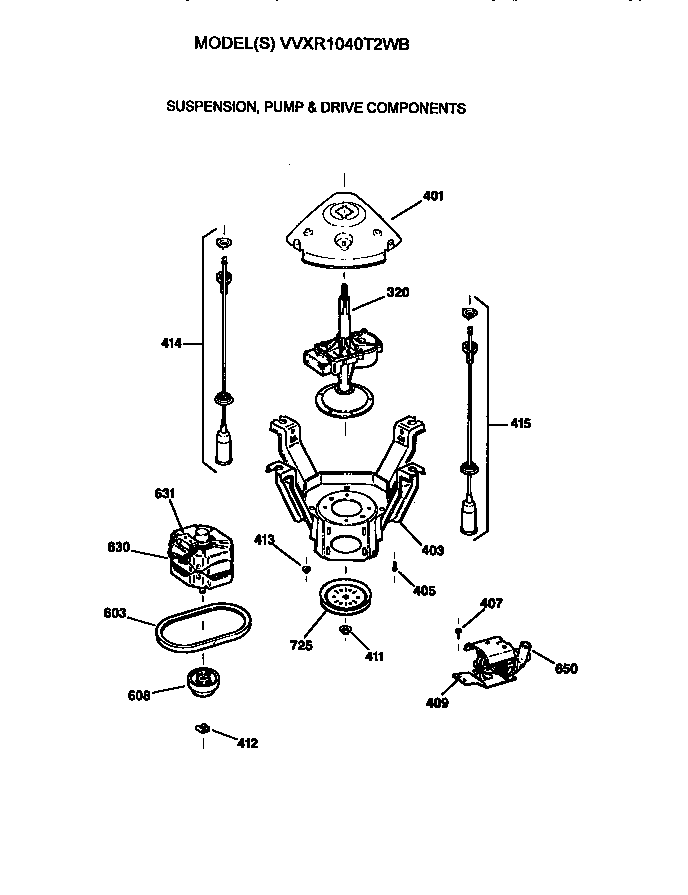 Suspension, pump and drive