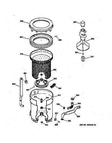 Tub, basket & agitator