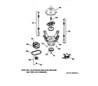 GE WBSR1060T5WW suspension, pump & drive components diagram