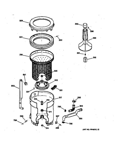 Tub, basket & agitator