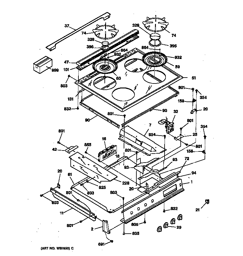 Control panel & cooktop