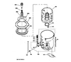 GE WSKP2060TA agitator, basket & tub parts diagram