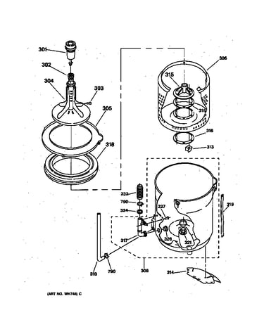 Agitator, basket & tub parts