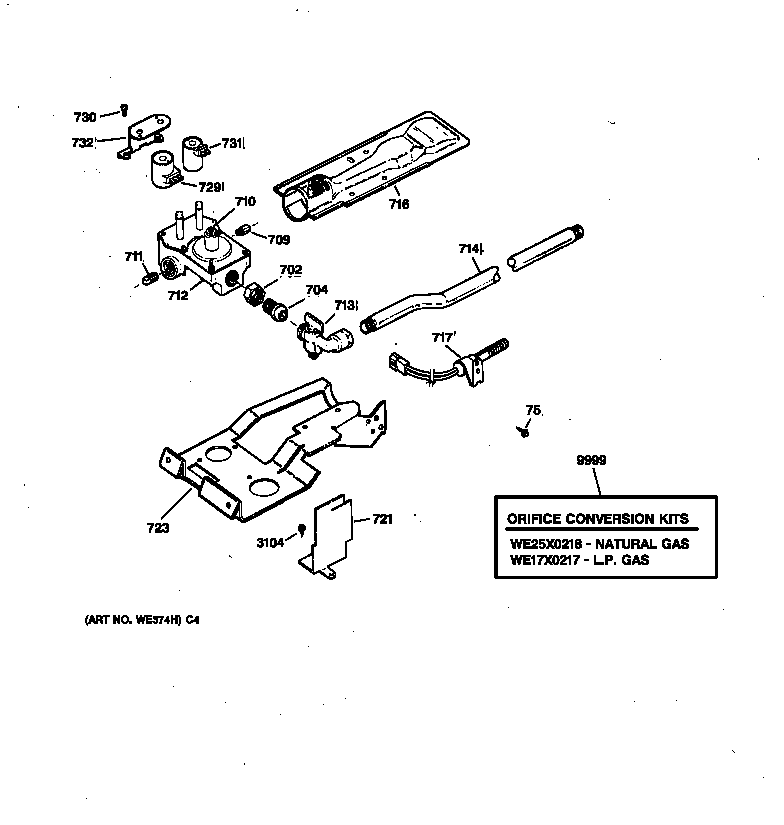 Gas valve & burner assembly