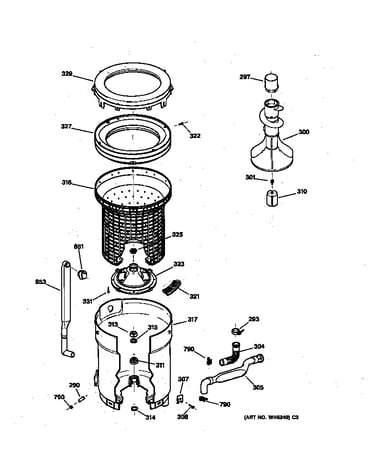 Tub, basket & agitator