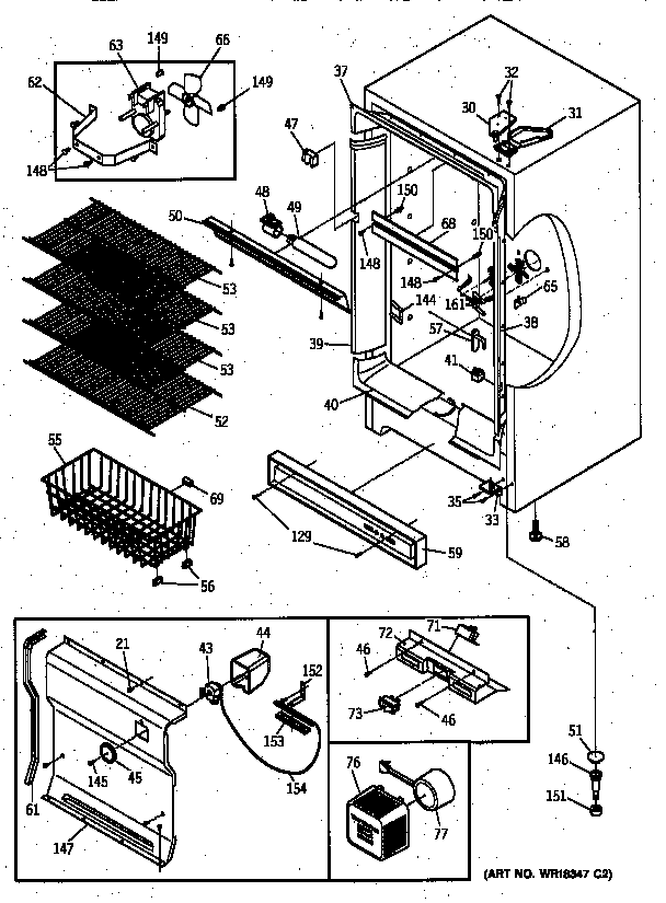 Cabinet, controls & shelves