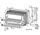 GE TBX18DAXPRWW freezer door diagram