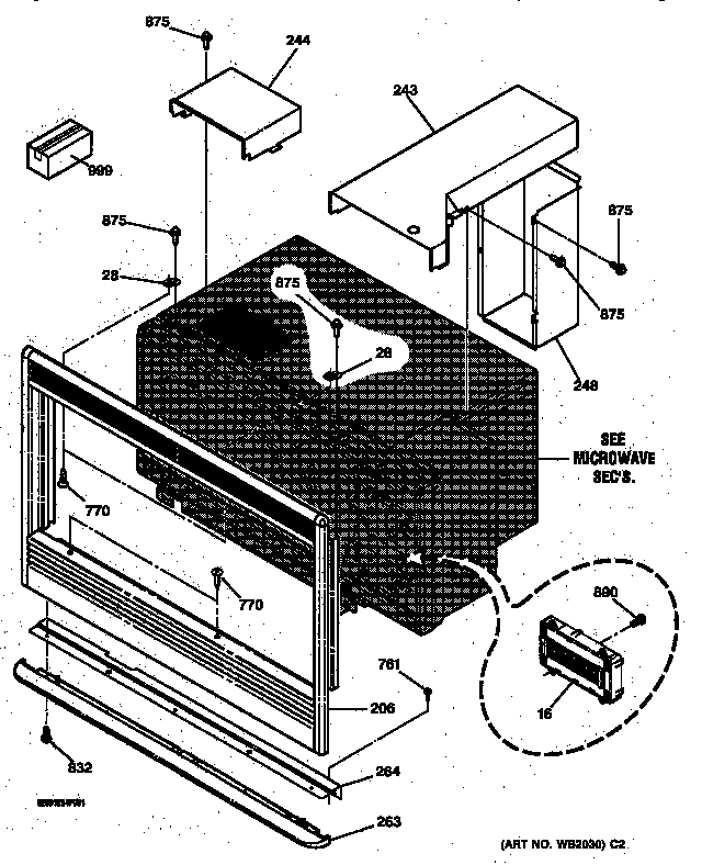 Microwave inclosure section
