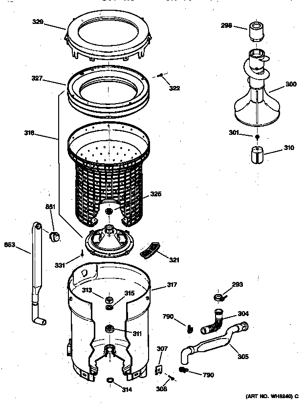 Tub, basket & agitator