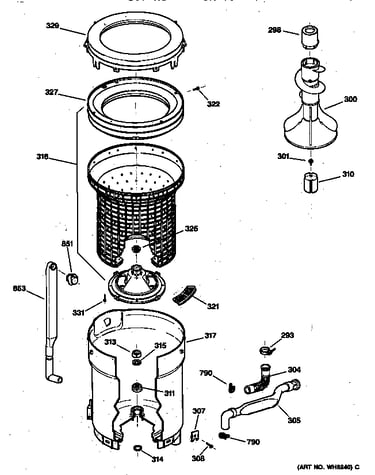 Tub, basket & agitator