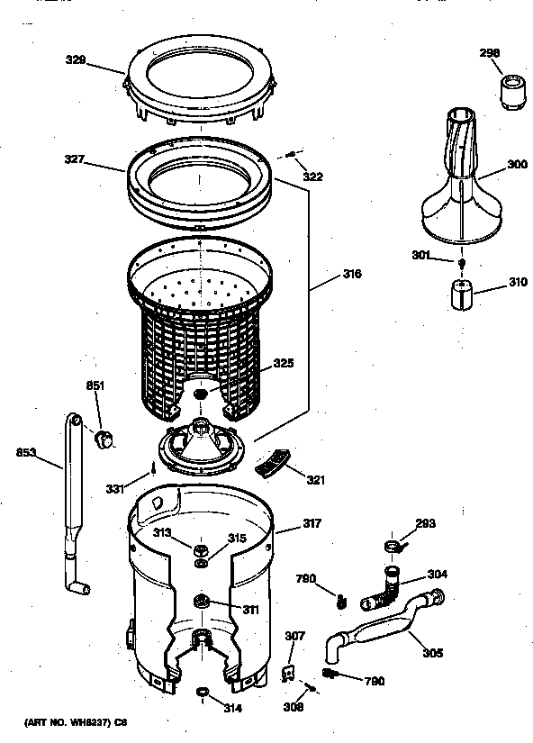 TUB, BASKET & AGITATOR