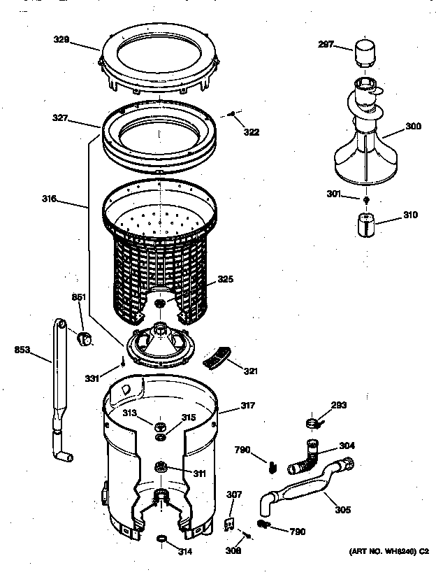 Tub, basket & agitator