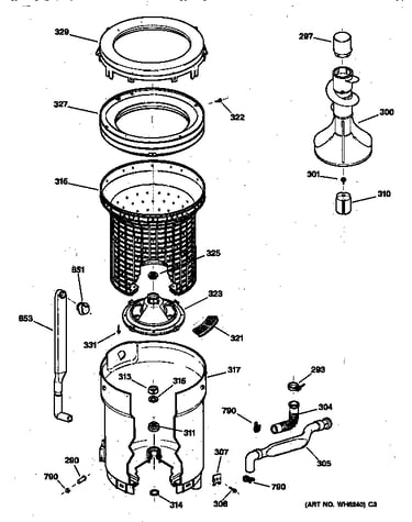 Tub, basket & agitator