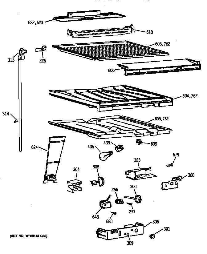 Compartment separator parts