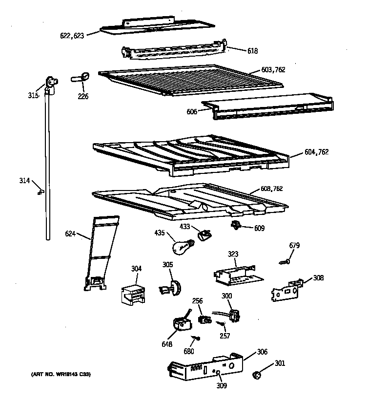 Compartment separator parts