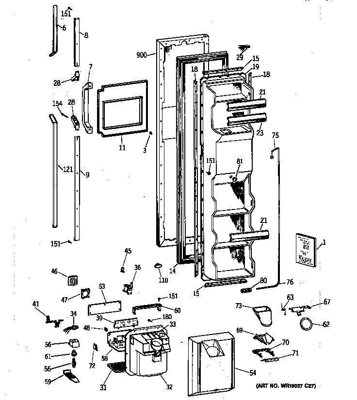 Freezer door