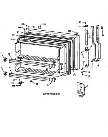 Freezer door