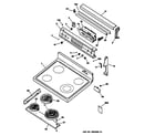 GE JBP79AY1 control panel & cooktop diagram