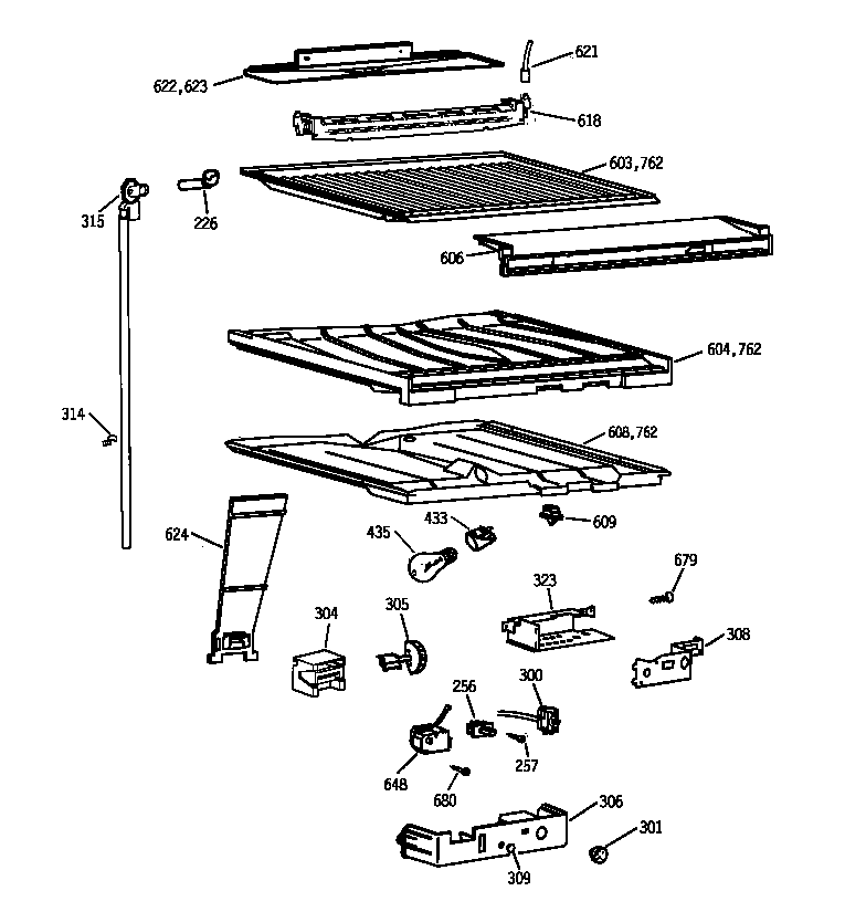 Compartment separator parts