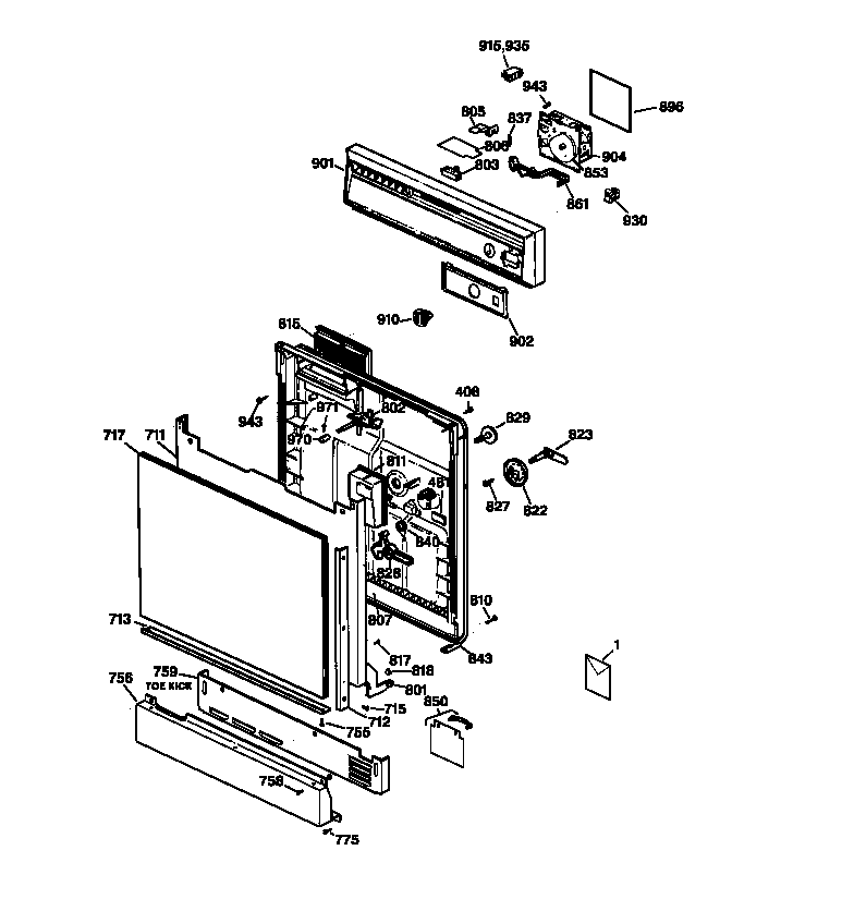 Escutcheon & door assembly