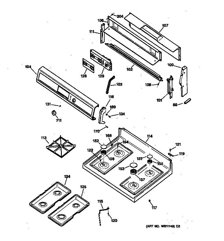 CONTROL PANEL & COOKTOP