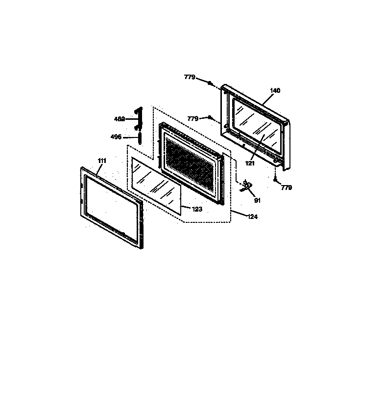 Microwave oven door